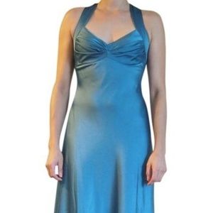 Teal Crossback Satin Gown Cd5b1852 Formal Dress
